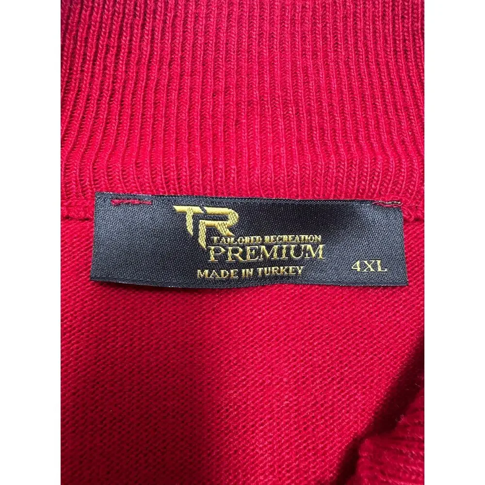 Tailored Recreation Mens Plus Sz 4X 1/4 Zip Wool Blend Pullover Sweater Dad Core